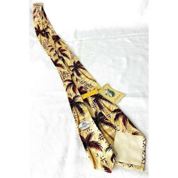 NEW! Tommy Bahama Neck Tie Havana Palms 100% Silk Damask Old Havana Collection - Picture 7 of 11